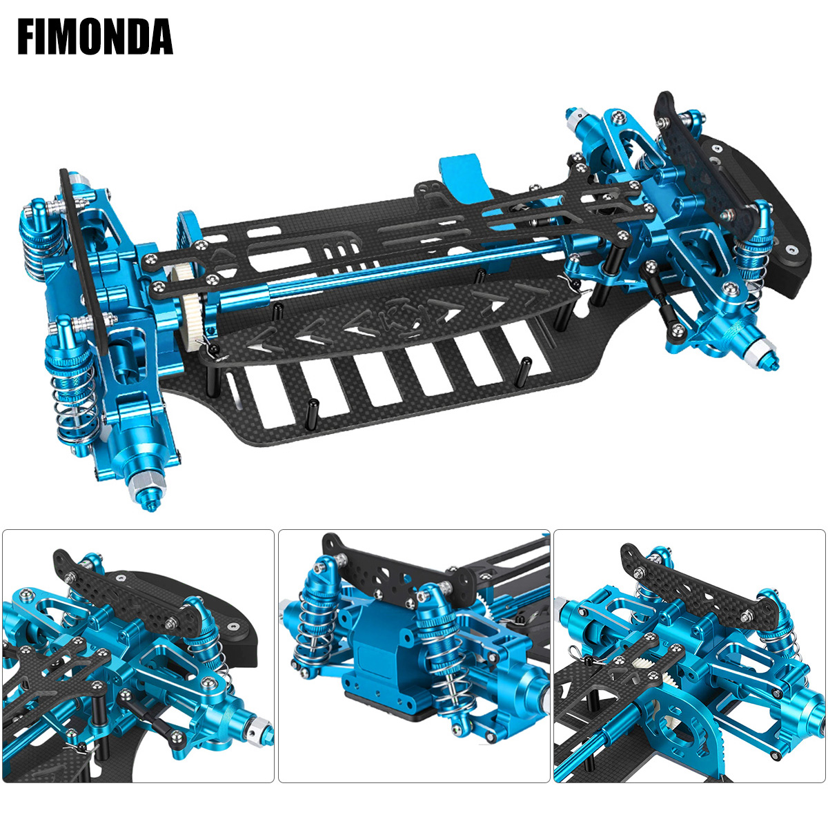 Tamiya Model Rc Car - طقم هيكل من الألومنيوم وألياف الكربون