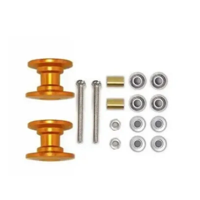 قطعتان من بكرات التوجيه المزدو - مراجعة Tamiya Model Mini 4Wd وسعره